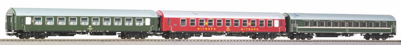 PIKO 58245 - H0 - 3-tlg. Personenwagen-Set D 244 Brest Köln #2, DR, Ep. IV